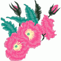 粉色花朵刺绣图案 免费花样