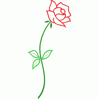 红色玫瑰刺绣图案 免费花样