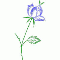蓝色玫瑰刺绣图案 免费花样