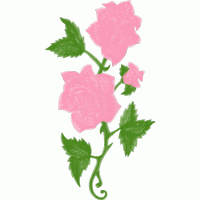 粉色玫瑰刺绣图案 免费花样