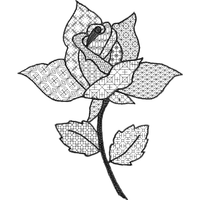 几何图案玫瑰花刺绣设计 免费花样
