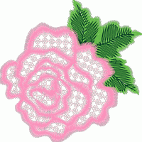 粉色玫瑰刺绣图案 免费花样