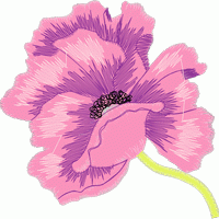 紫色刺绣虞美人花 免费花样