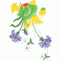 彩色花卉刺绣图案 免费花样
