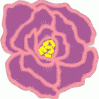 紫色刺绣玫瑰花图案 免费花样