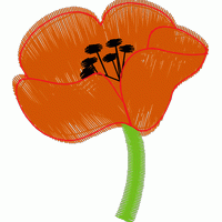橙色刺绣花朵图案 免费花样