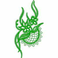 绿色刺绣花卉图案 免费花样