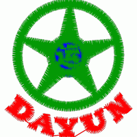 绿色五角星方向盘标志 免费花样