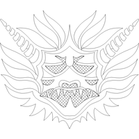 龙形面具纹饰 免费花样