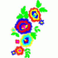 彩色花卉刺绣图案 免费花样