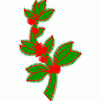 红色植物刺绣图案 免费花样
