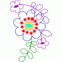彩色花朵刺绣图案 免费花样