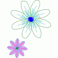 两朵刺绣花朵图案 免费花样