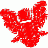 红色像素化龙虾图案 免费花样