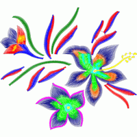 彩色花卉刺绣图案 免费花样