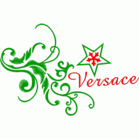 绿色藤蔓与红色Versace标志 免费花样