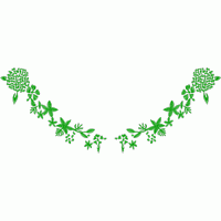 绿色植物刺绣图案 免费花样