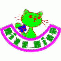 绿色猫咪图案徽章 免费花样