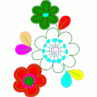 彩色刺绣花朵图案 免费花样