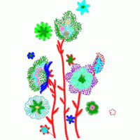 彩色花卉刺绣图案 免费花样