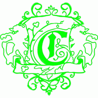 绿色字母C装饰图案 免费花样