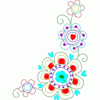 彩色花卉刺绣图案 免费花样