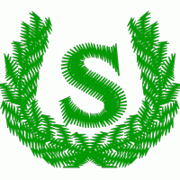 绿色字母S与橄榄枝徽章 免费花样