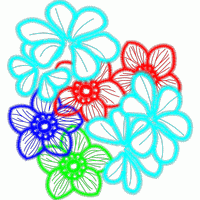 彩色刺绣花朵图案 免费花样