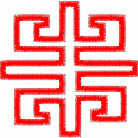 红色几何迷宫图案 免费花样