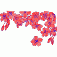 红色樱花图案设计稿 免费花样