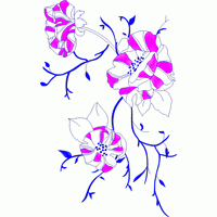 紫色花卉刺绣图案 免费花样