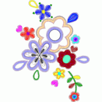 彩色刺绣花卉图案 免费花样