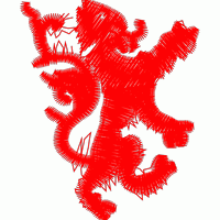 红色狮子纹章图案 免费花样