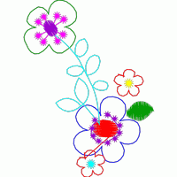 彩色花朵刺绣图案 免费花样