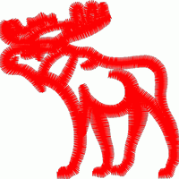 红色驯鹿图案 免费花样