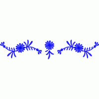 蓝色花卉装饰图案 免费花样