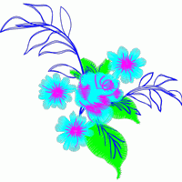 彩色花卉刺绣图案 免费花样