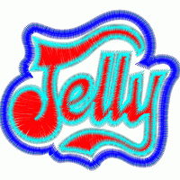 彩色刺绣“Jelly”字样 免费花样