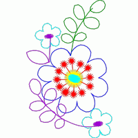 彩色花卉刺绣图案 免费花样
