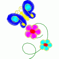 彩色蝴蝶与花朵图案 免费花样