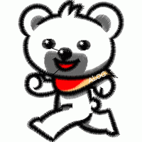 卡通熊戴围巾跑步 免费花样