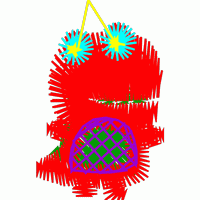 红色卡通恐龙形象 免费花样