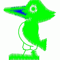 绿色刺绣小鸟图案 免费花样
