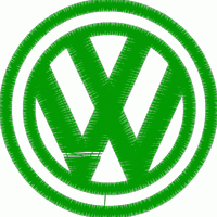 绿色圆形VW标志图案 免费花样