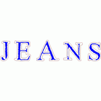 蓝色刺绣字母“JEANS” 免费花样