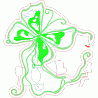 绿色四叶草刺绣设计图 免费花样