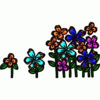 彩色花朵图案排列 免费花样