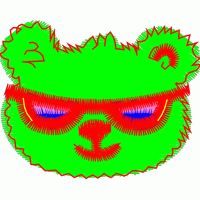 绿色小熊戴墨镜图案 免费花样