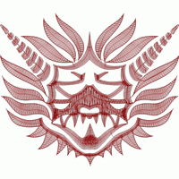 红色刺绣龙纹徽章 免费花样