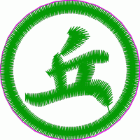 绿色圆形徽章中的“立”字 免费花样